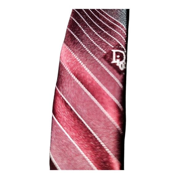 Dior Brown and Green Striped Tie - Picture 5 of 6